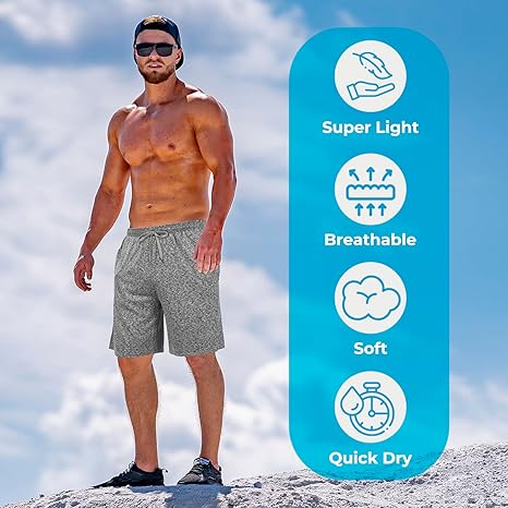 2 Packs Mens Athletic Running Shorts Workout Basketball Shorts