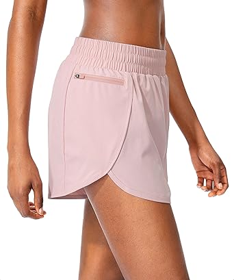 Womens Running Shorts with Zipper Pockets