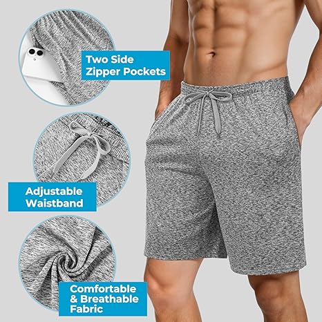 2 Packs Mens Athletic Running Shorts Workout Basketball Shorts