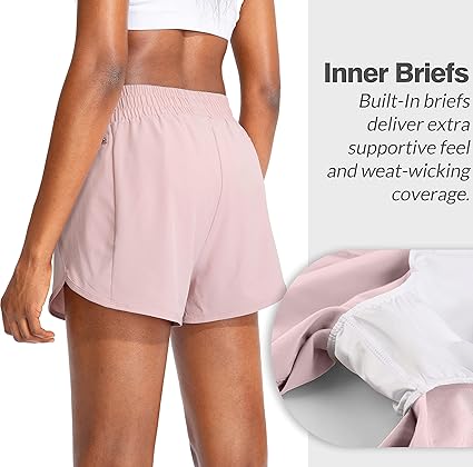Womens Running Shorts with Zipper Pockets
