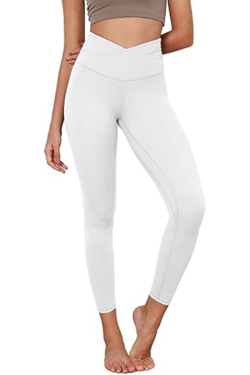 Women's Cross Waist Yoga Leggings with Inner Pocket