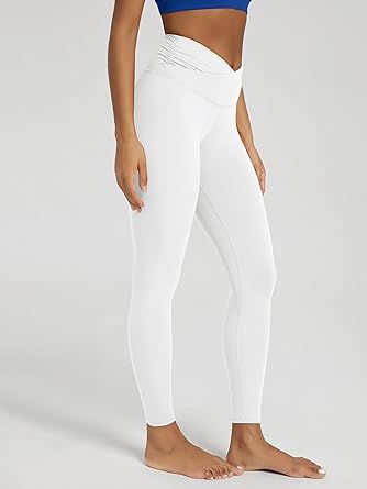 Women's Cross Waist Yoga Leggings with Inner Pocket