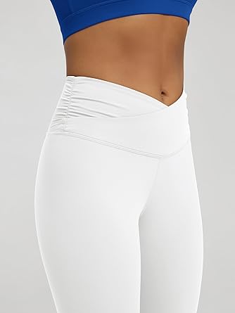 Women's Cross Waist Yoga Leggings with Inner Pocket