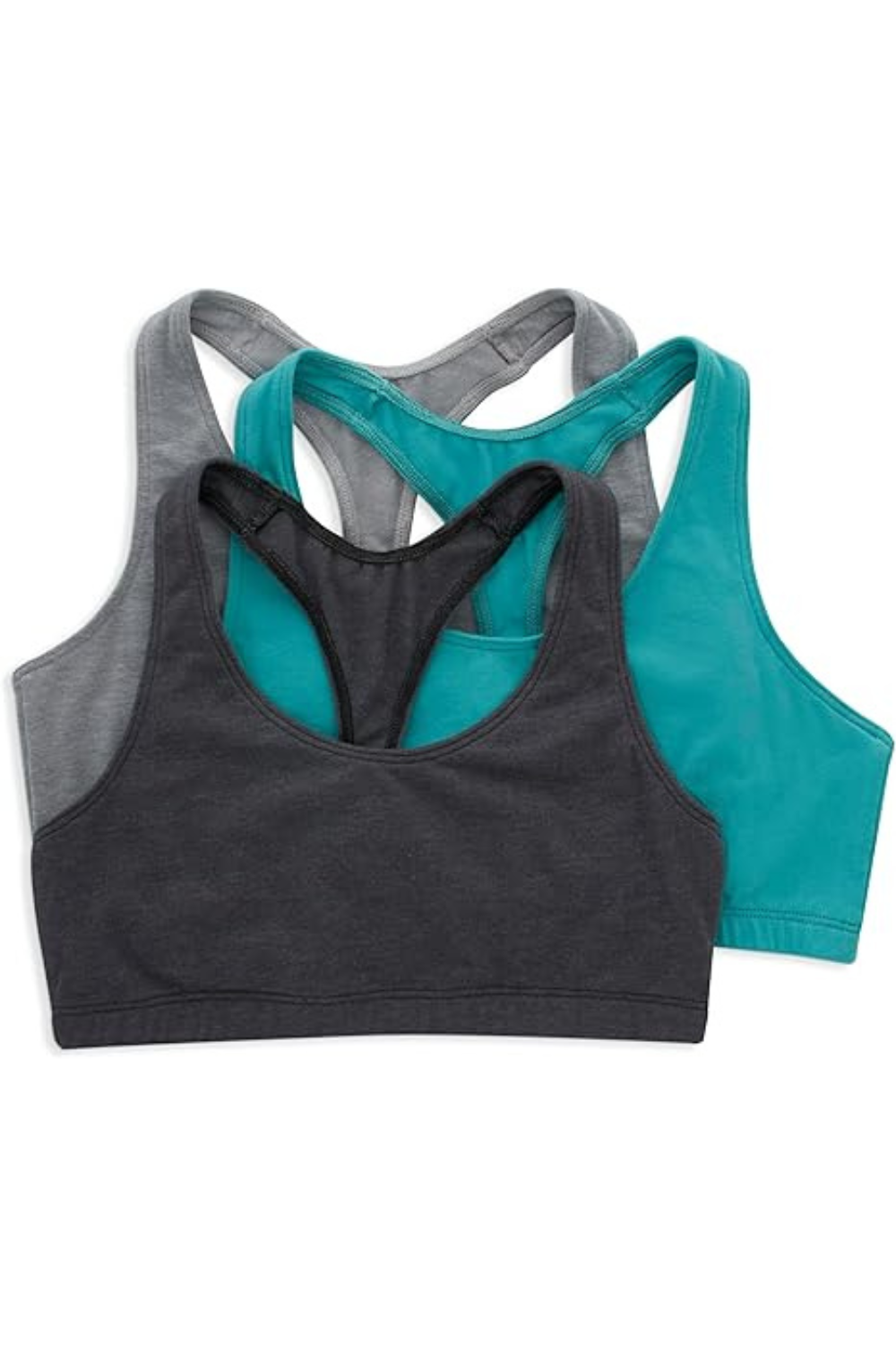 Women's Racerback Cotton T-Back Bralette (3 Pack)