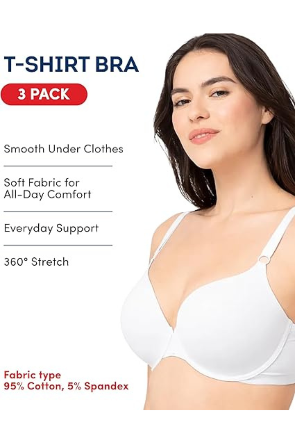 Fruit of the Loom Women's Smooth Cotton T-Shirt Bra