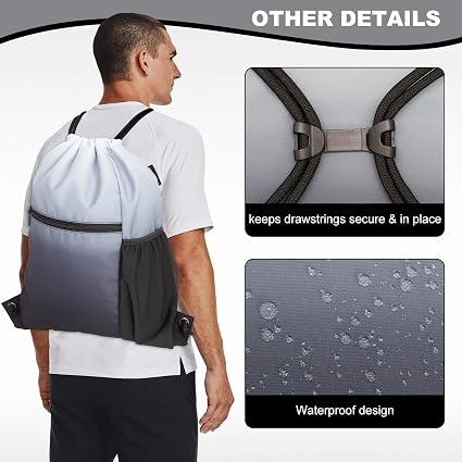 Men & Women Outdoor Sport Gym Sack Waterproof Drawstring Backpack