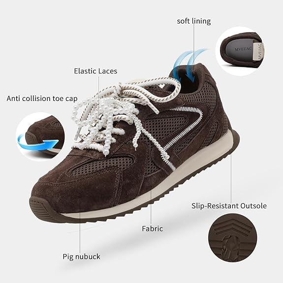 Leather Casual Shoes Tennis Low Top Shoes Womens Lace Up Sneakers