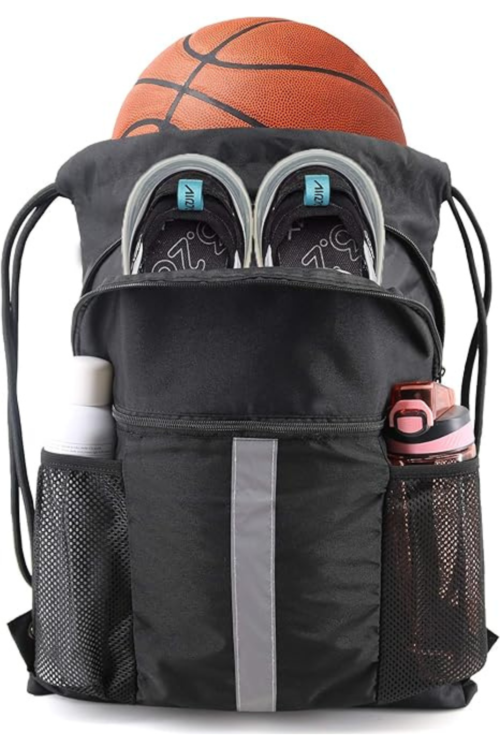 Drawstring Backpack Bag with Shoe Compartment