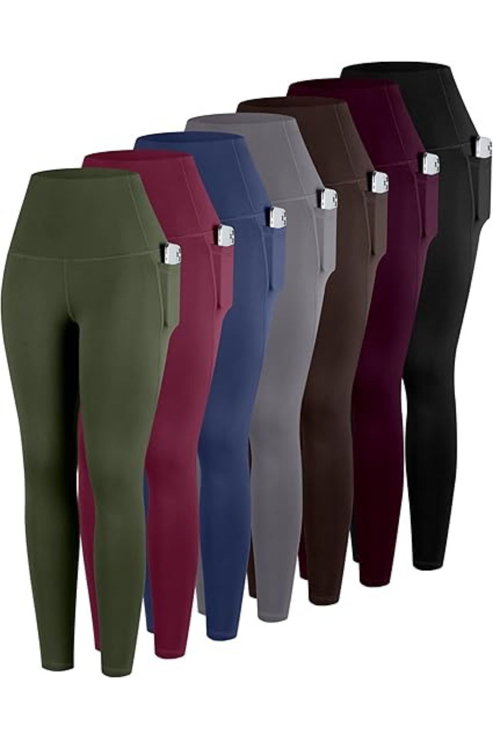 Leggings with Pockets for Women, 7 Packs