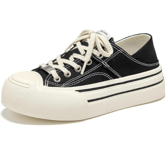 Platform Sneakers for Women, Low Top Canvas Sneakers